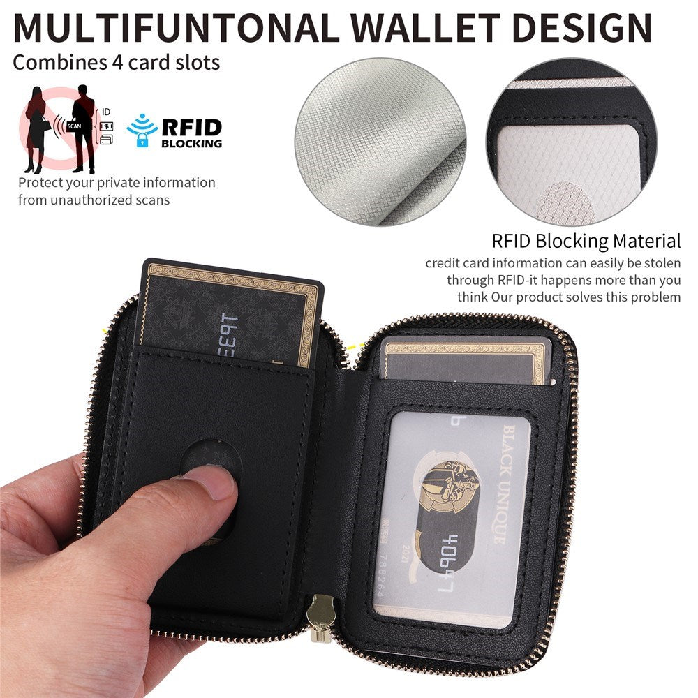 EIDERWOOD Magnetisk Kortholder med Lynlås & Rum - MagSafe Kompatibel - Sort