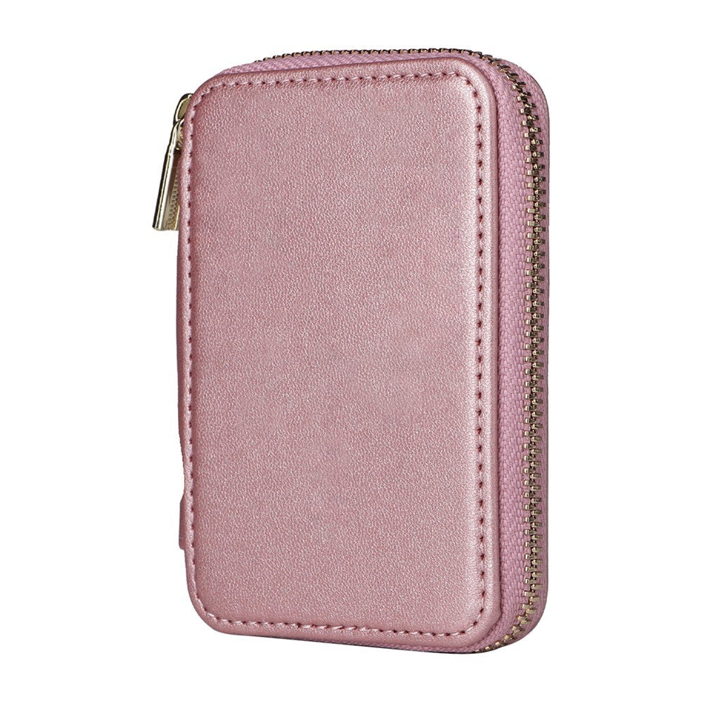 EIDERWOOD Magnetisk Kortholder med Lynlås & Rum - MagSafe Kompatibel - Rose Gold