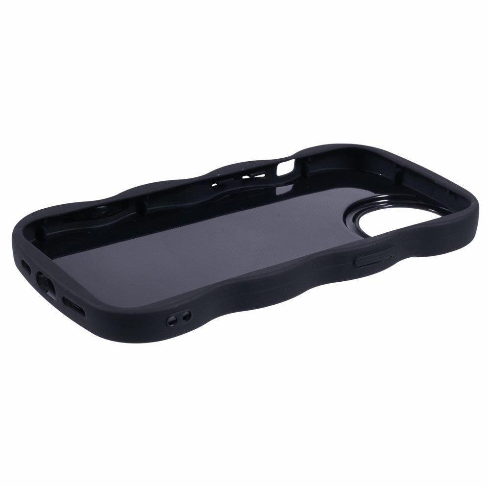 EIDERWOOD iPhone 15 Fleksibelt Plastik Wavy Mobil Cover - Sort