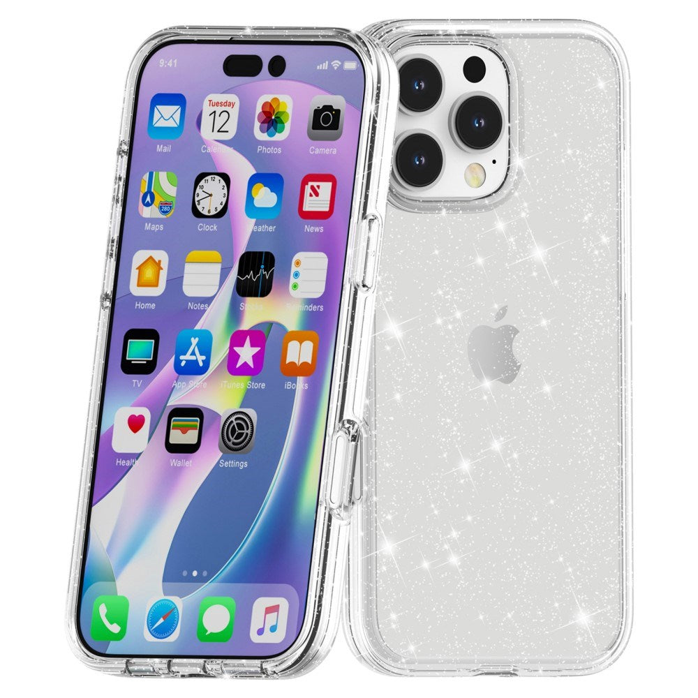 EIDERWOOD iPhone 16 Pro Max Hybrid Plastik Bagside Cover - Hvid Glitter