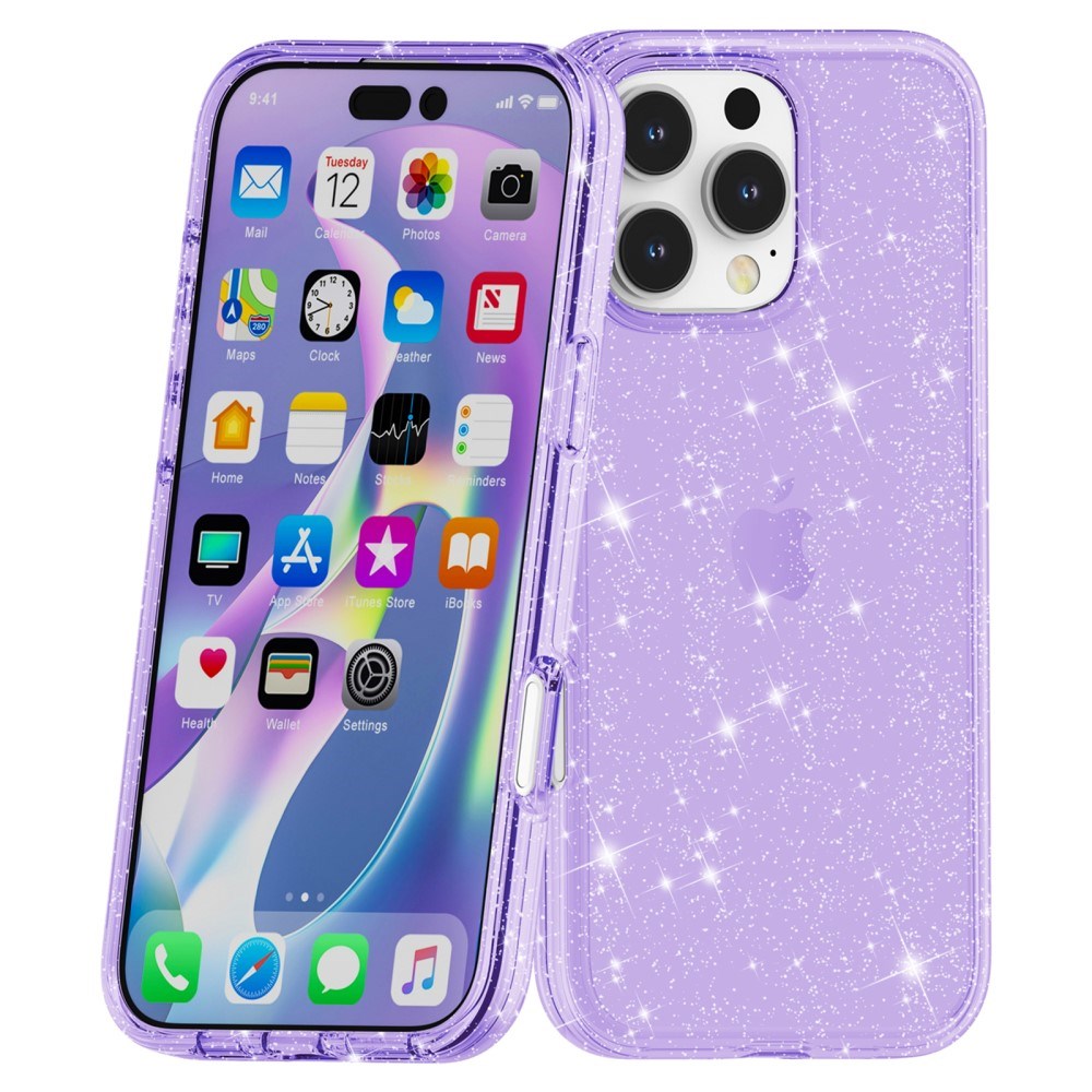 EIDERWOOD iPhone 16 Pro Max Hybrid Plastik Bagside Cover - Lilla Glitter
