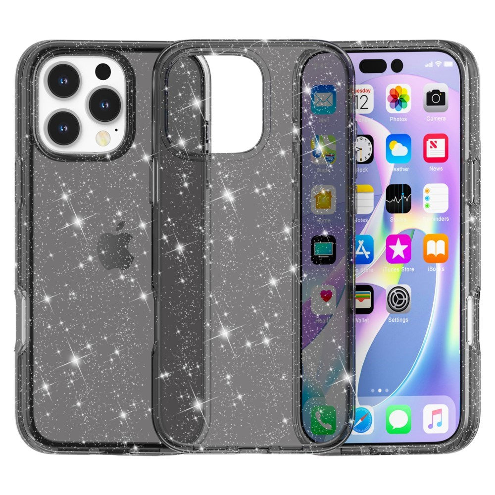 EIDERWOOD iPhone 16 Pro Max Hybrid Plastik Bagside Cover - Sort Glitter