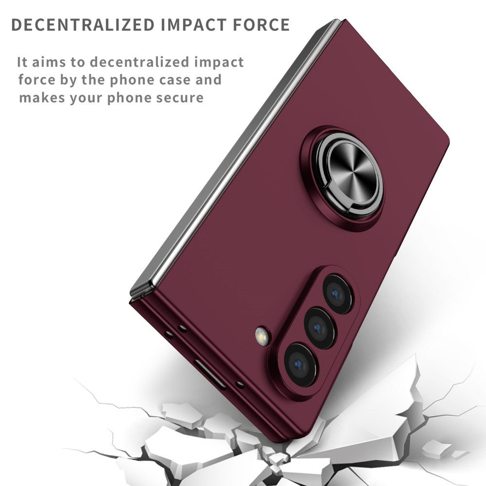 EIDERWOOD Samsung Galaxy Z Fold6 Plastik Bagside Cover m. Magnetisk Kickstand - Vinrød