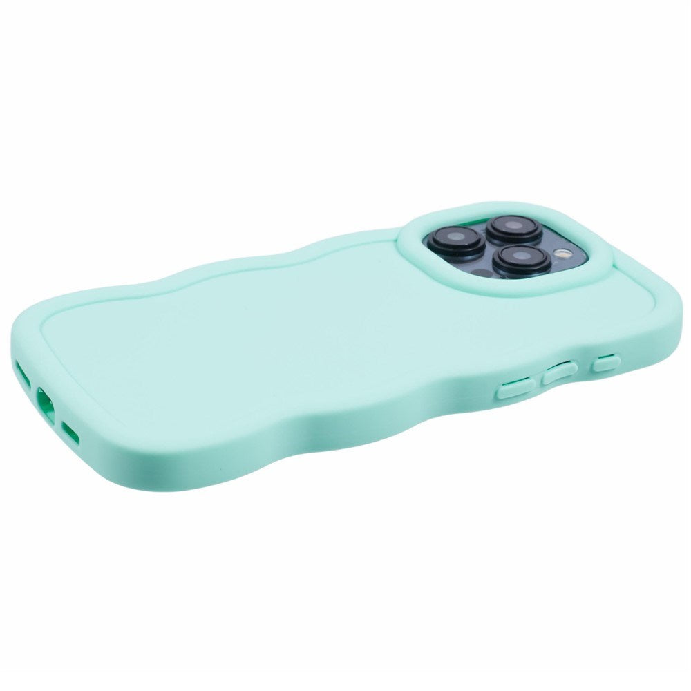 EIDERWOOD iPhone 14 Pro Fleksibelt Plastik Wavy Mobil Cover - Blå