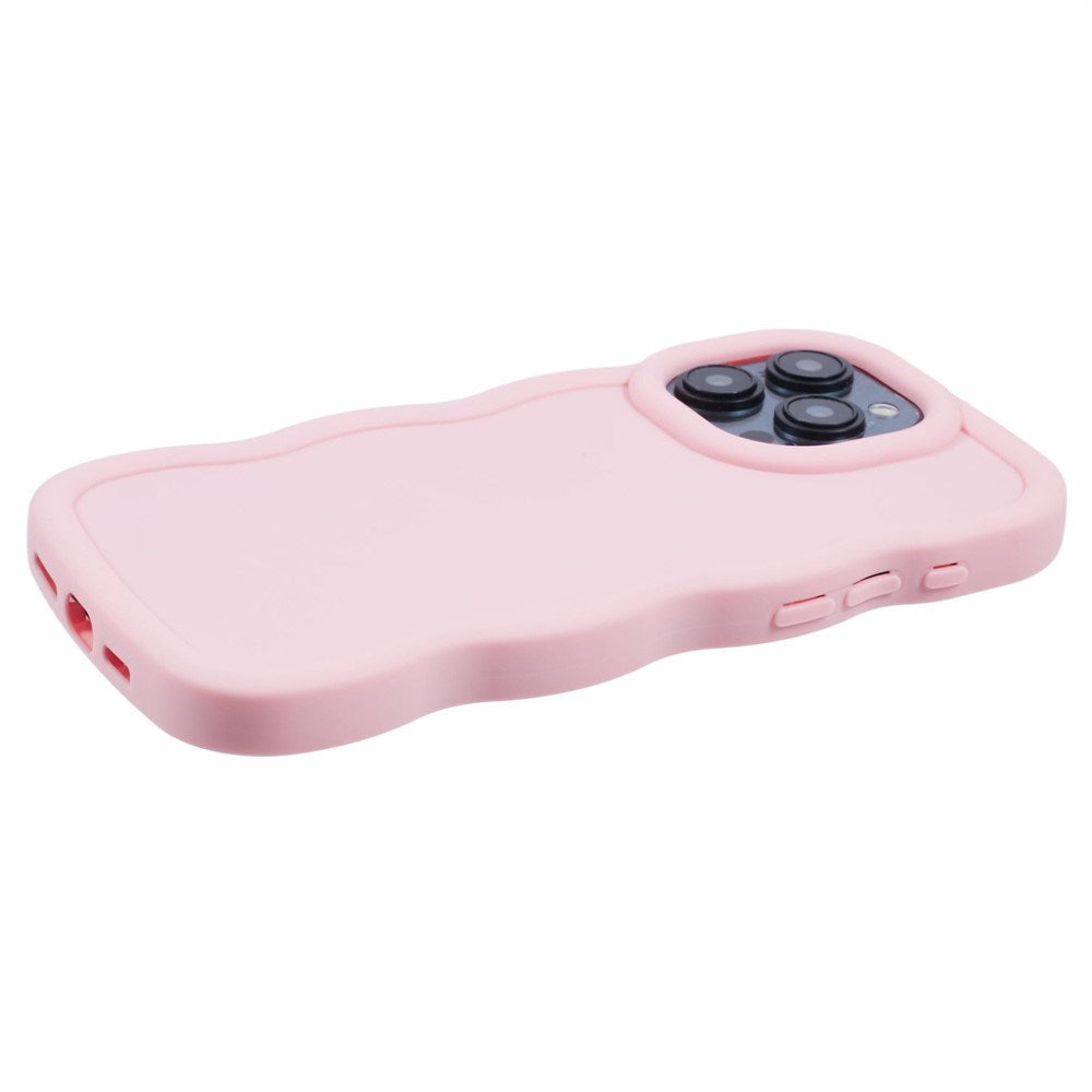 EIDERWOOD iPhone 14 Pro Fleksibelt Plastik Wavy Mobil Cover - Lyserød