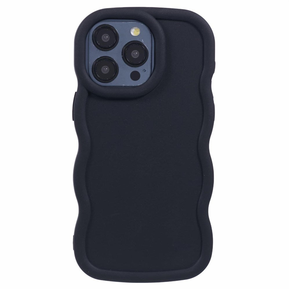 EIDERWOOD iPhone 12 Pro Max Fleksibelt Plastik Wavy Mobil Cover - Sort