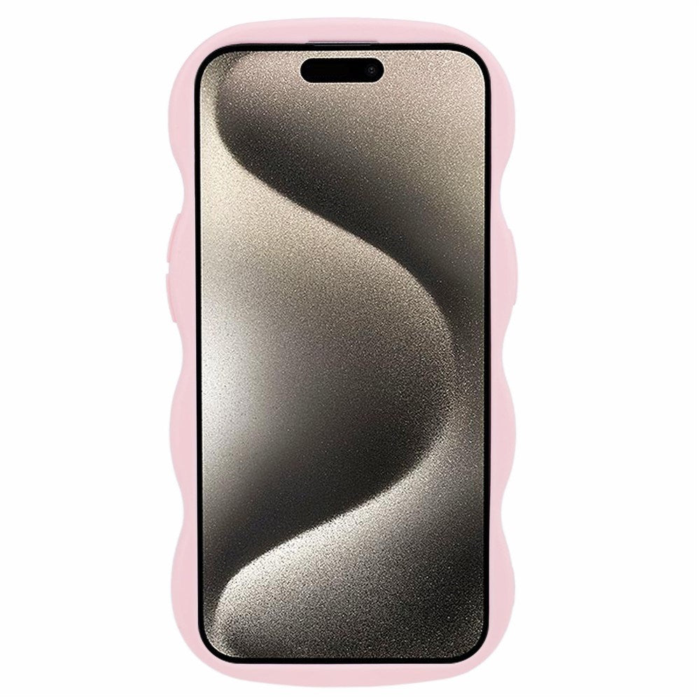 EIDERWOOD iPhone 14 Fleksibelt Plastik Wavy Mobil Cover - Lyserød