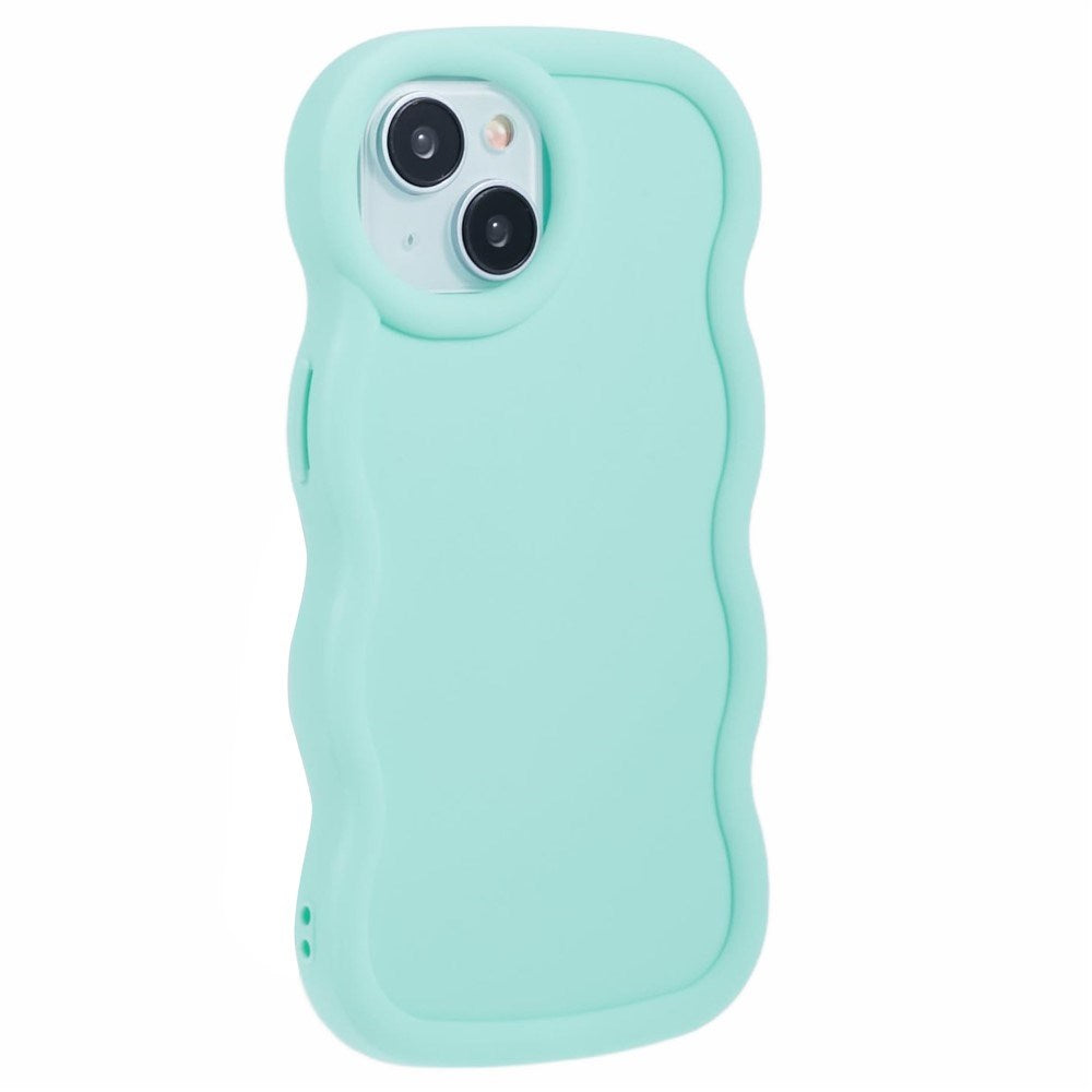 EIDERWOOD iPhone 13 Fleksibelt Plastik Wavy Mobil Cover - Blå