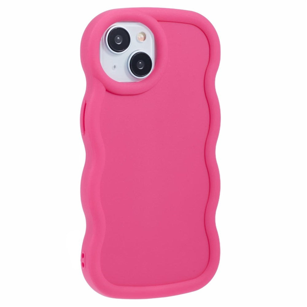 EIDERWOOD iPhone 13 Fleksibelt Plastik Wavy Mobil Cover - Pink