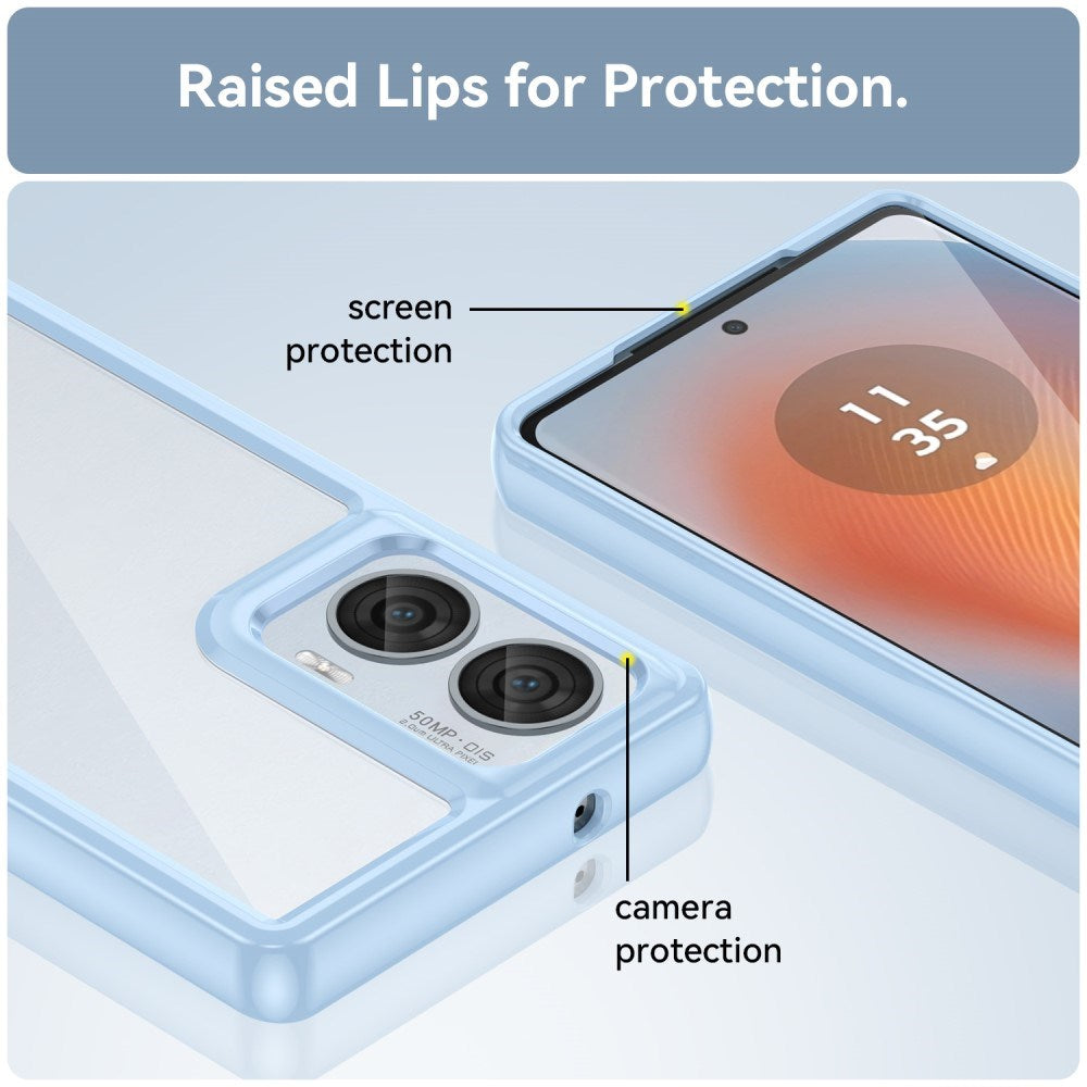 EIDERWOOD Motorola Edge 50 Fusion Hybrid Plastik Bagside Cover - Gennemsigtig / Blå