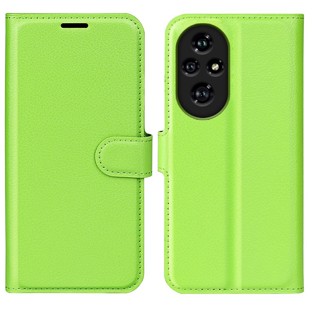 Honor 200 Pro (5G) - EIDERWOOD Kunstlæder Flip Cover m. Kortholder & Ståfunktion - Grøn