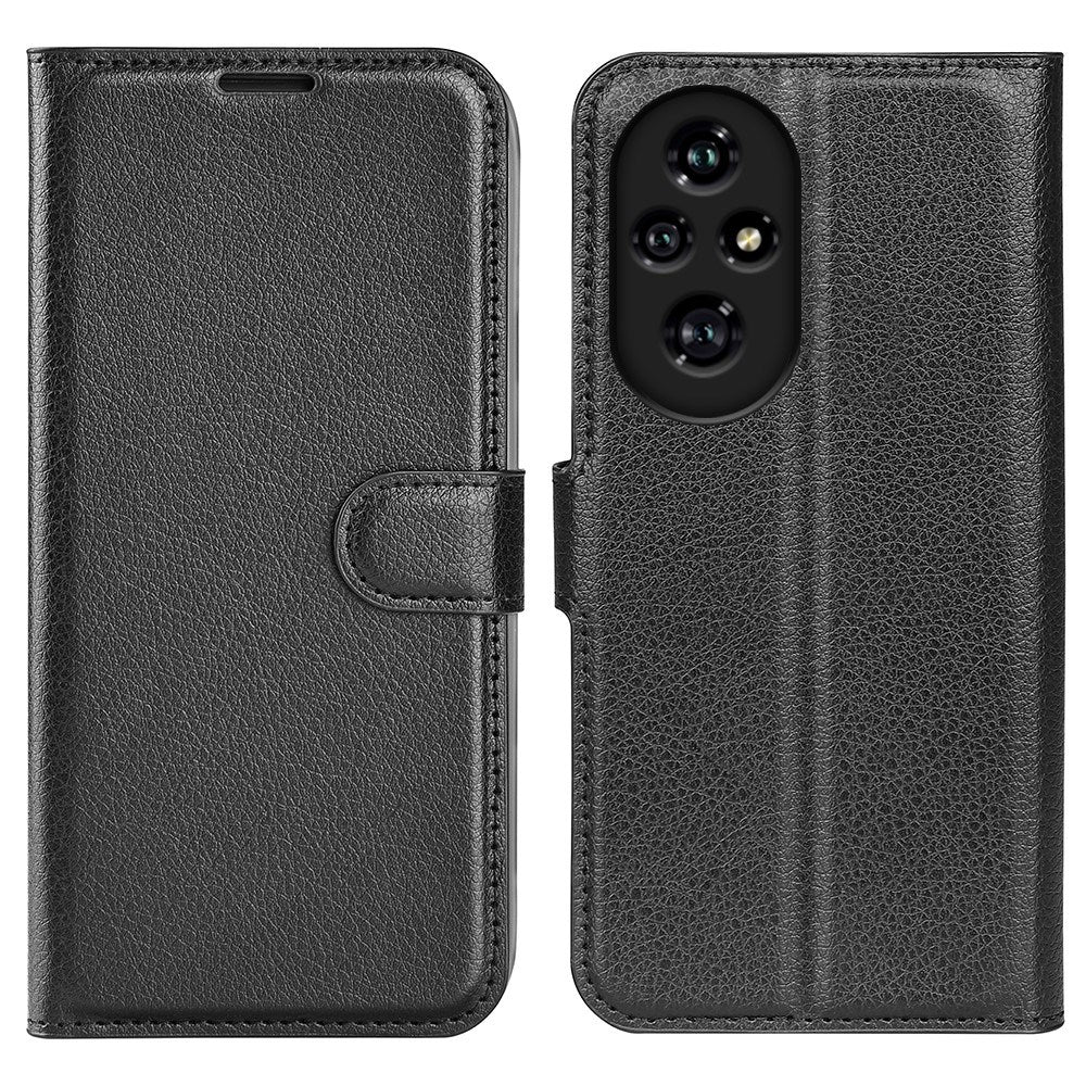 Honor 200 Pro (5G) - EIDERWOOD Kunstlæder Flip Cover m. Kortholder & Ståfunktion - Sort