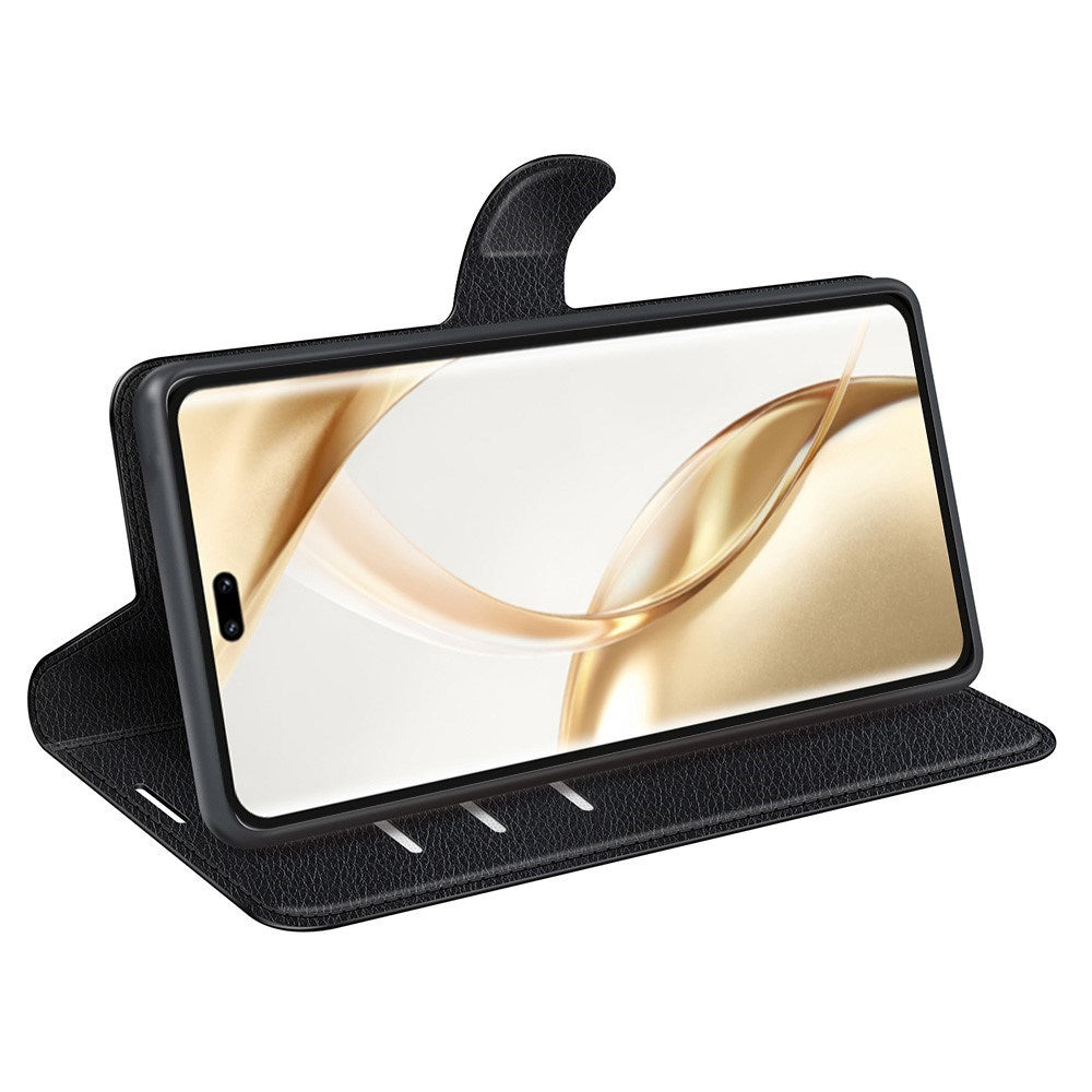 Honor 200 Pro (5G) - EIDERWOOD Kunstlæder Flip Cover m. Kortholder & Ståfunktion - Sort