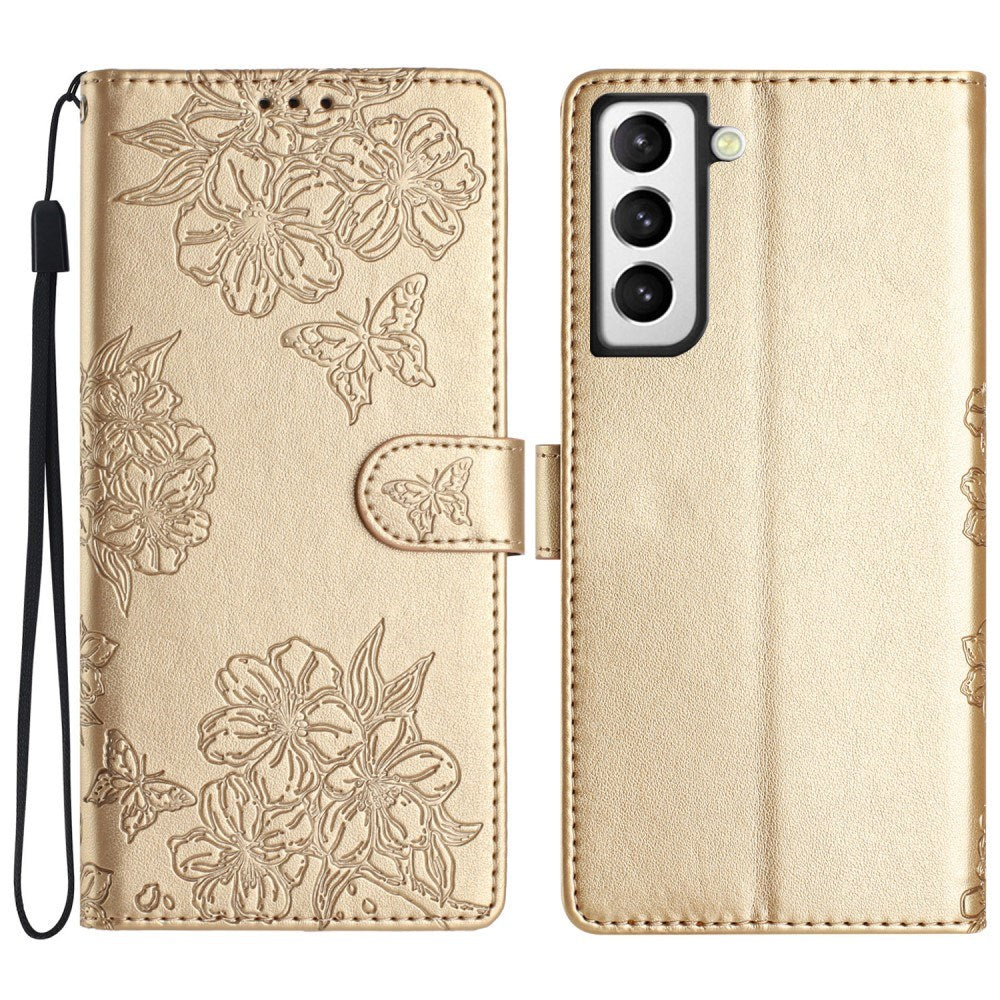 EIDERWOOD Samsung Galaxy S22+ (Plus) Kunstlæder Flip Case m. Indgravering - Guld