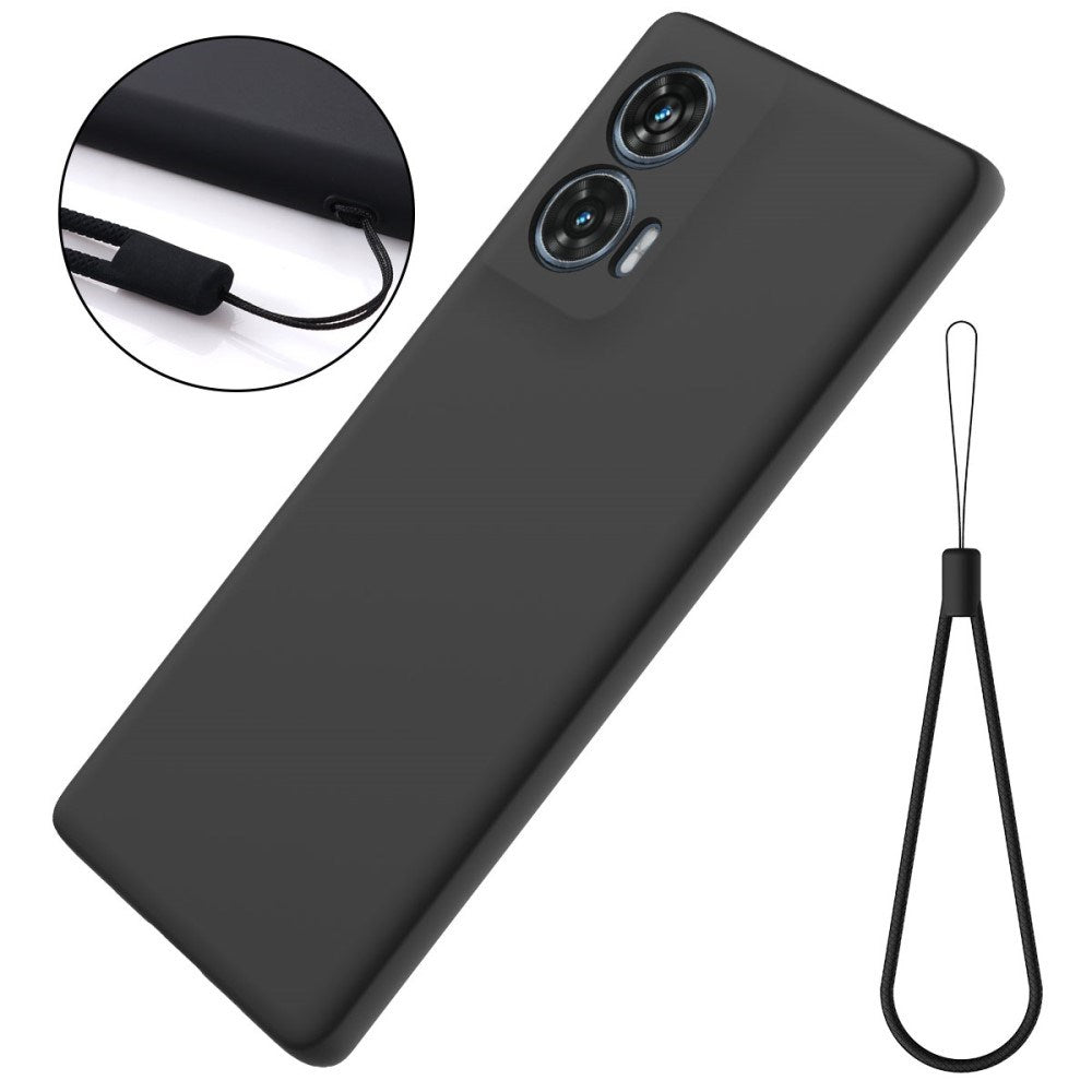 EIDERWOOD Motorola Edge 50 Fusion Liquid Silikone Bagside Cover m. Strop - Sort