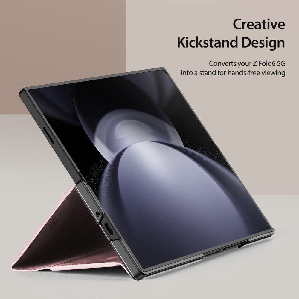 Samsung Galaxy Z Fold6 DUX DUCIS Bril Series Læder Flip Cover - Pink