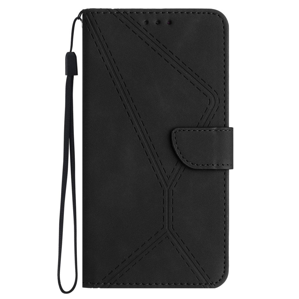 EIDERWOOD Samsung Galaxy S24 FE Mønstret Læder Flip Cover m. Pung & Strop - Sort