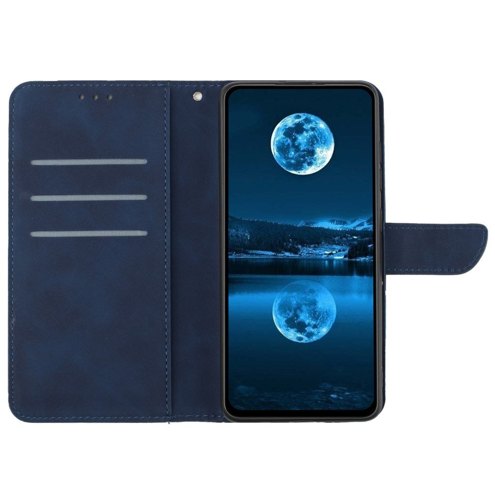 EIDERWOOD Samsung Galaxy S24 FE Mønstret Læder Flip Cover m. Pung & Strop - Blå