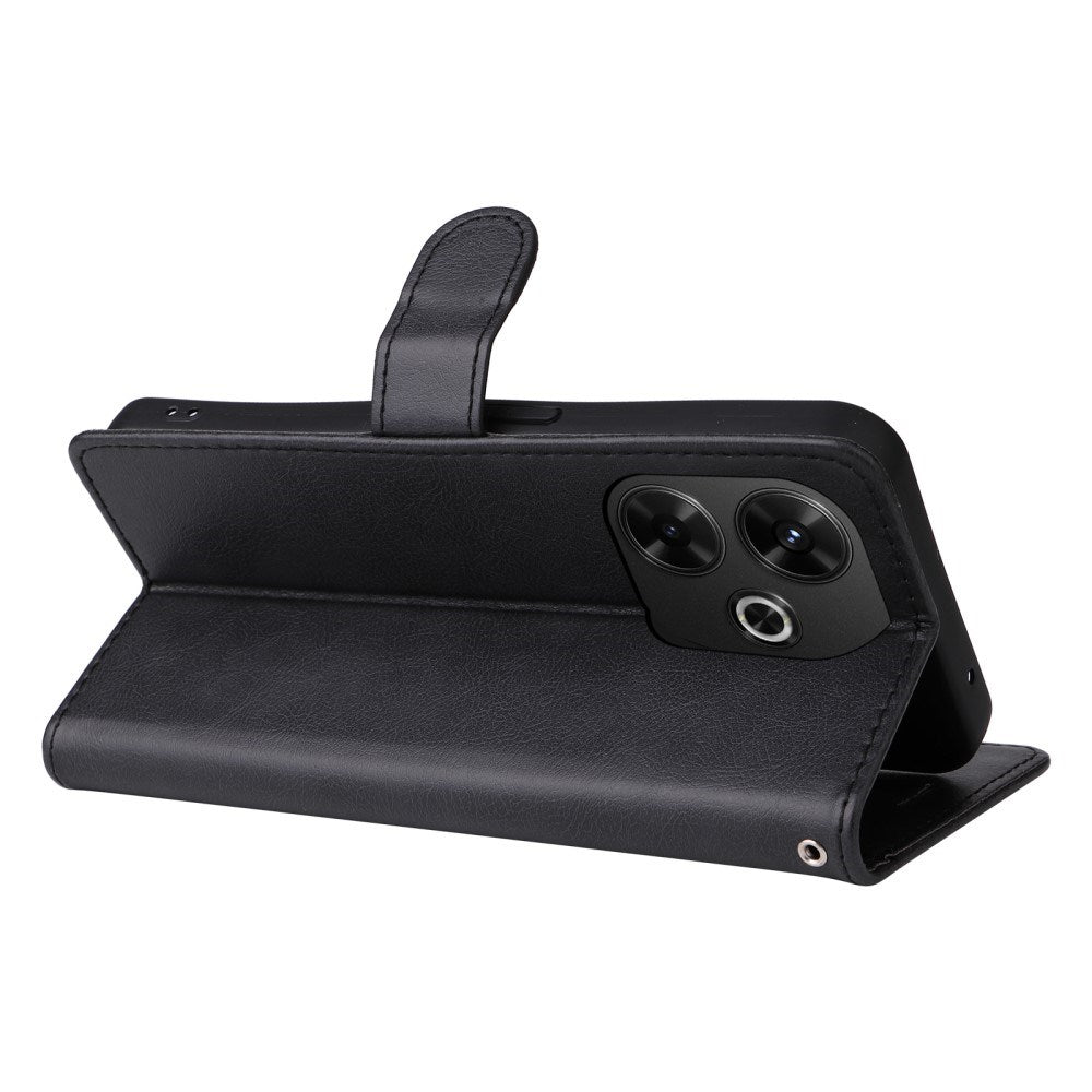 EIDERWOOD Xiaomi Redmi 13 Kunstlæder Flip Cover m. Pung og Strop - Sort