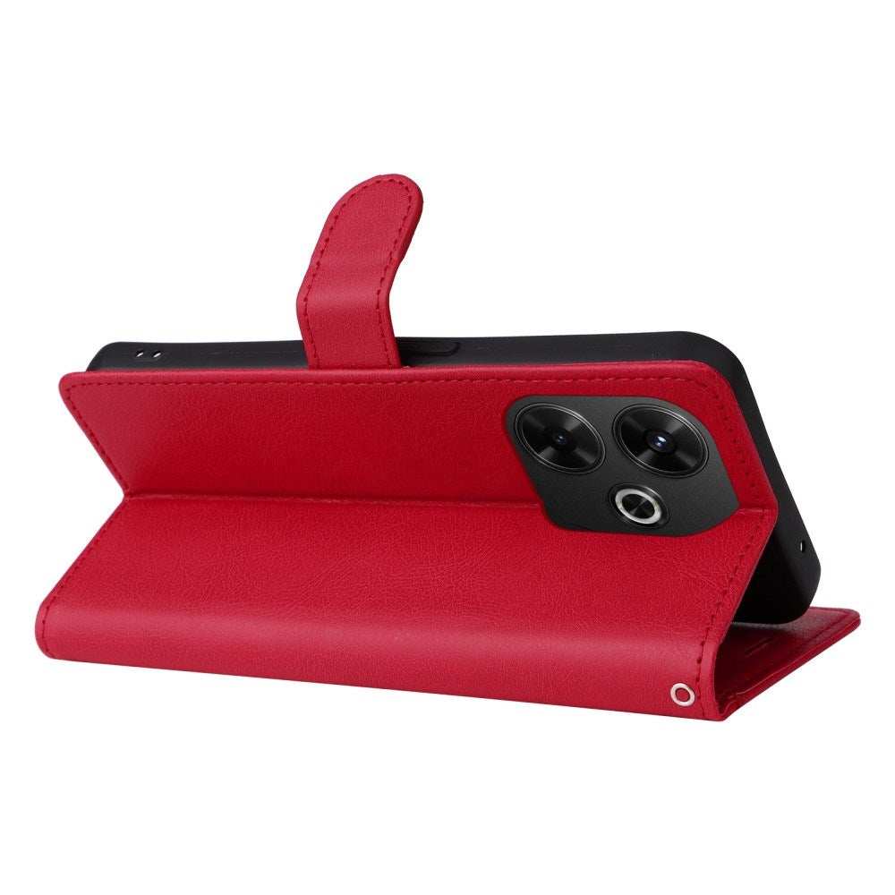 EIDERWOOD Xiaomi Redmi 13 Kunstlæder Flip Cover m. Pung og Strop - Rød