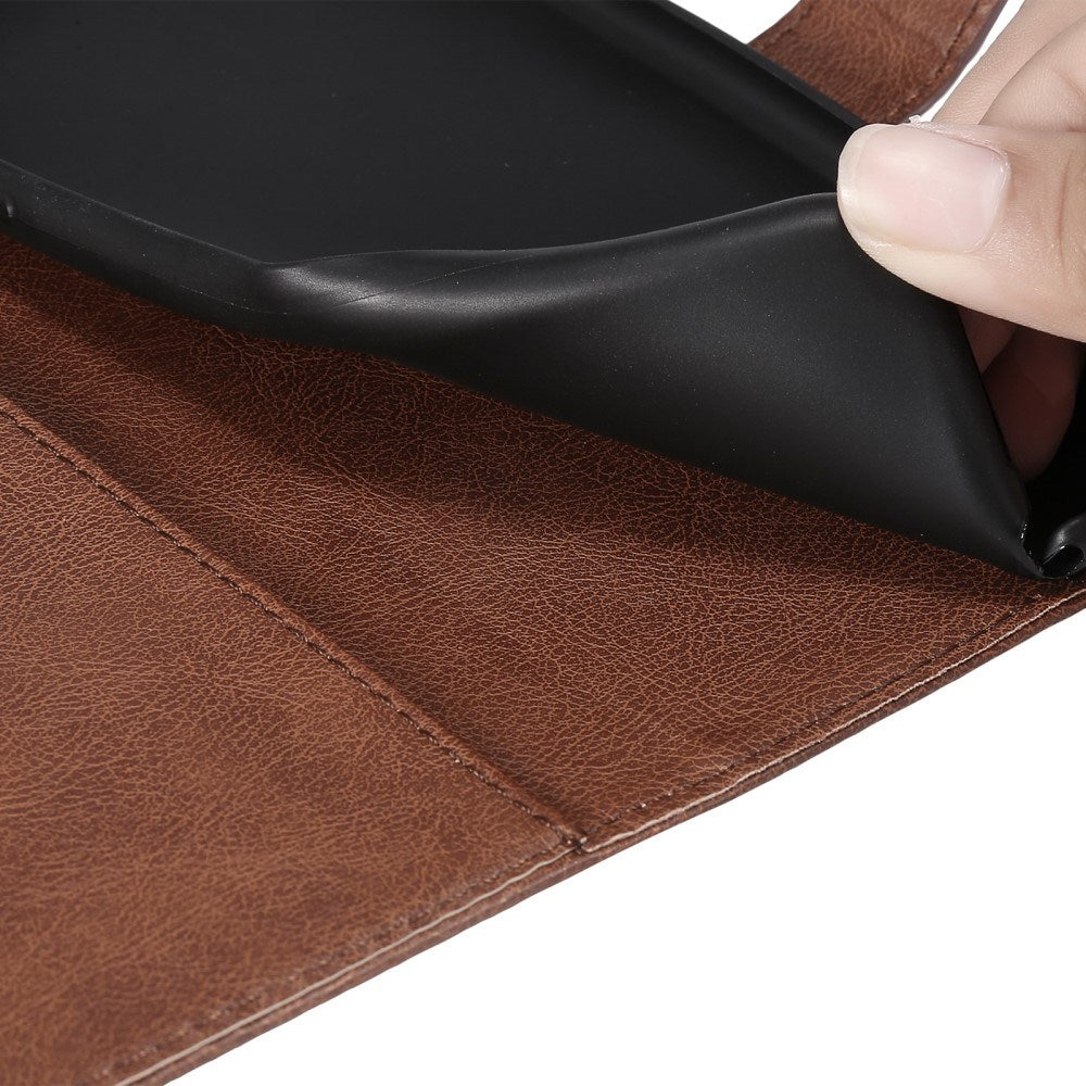 EIDERWOOD Xiaomi Redmi 13 Kunstlæder Flip Cover m. Pung og Strop - Brun
