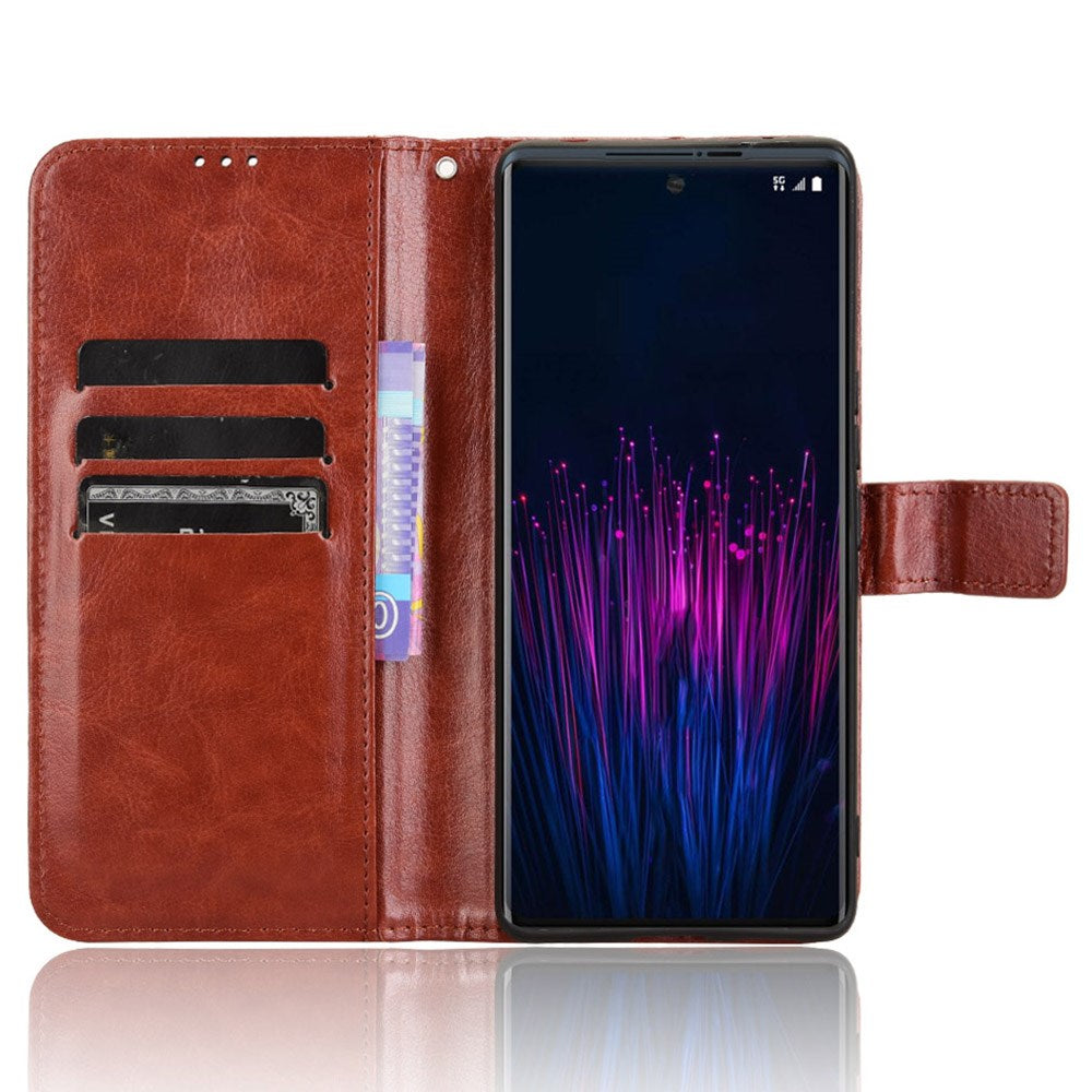HTC U24 Pro (5G) - EIDERWOOD Blankt Læder Cover m. Pung & Strop - Brun