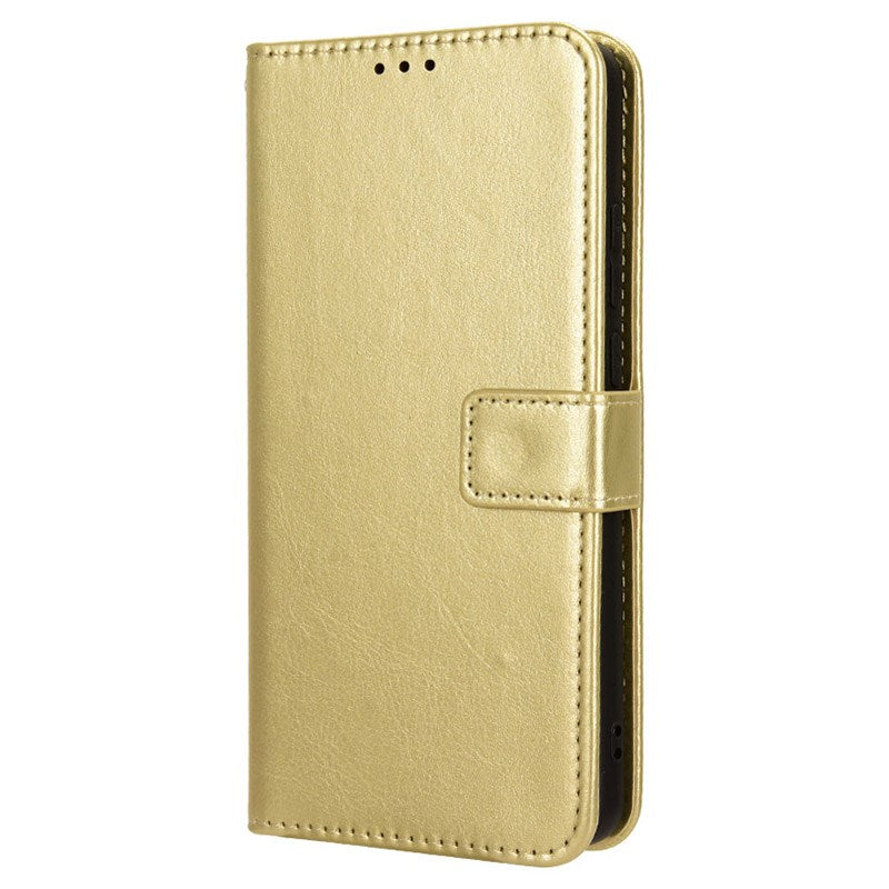 HTC U24 Pro (5G) - EIDERWOOD Blankt Læder Cover m. Pung & Strop - Guld