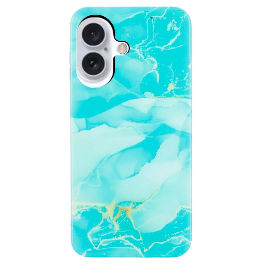 EIDERWOOD iPhone 16 Plus Fleksibelt Plastik Bagside Cover m. Marmor Design - Blå