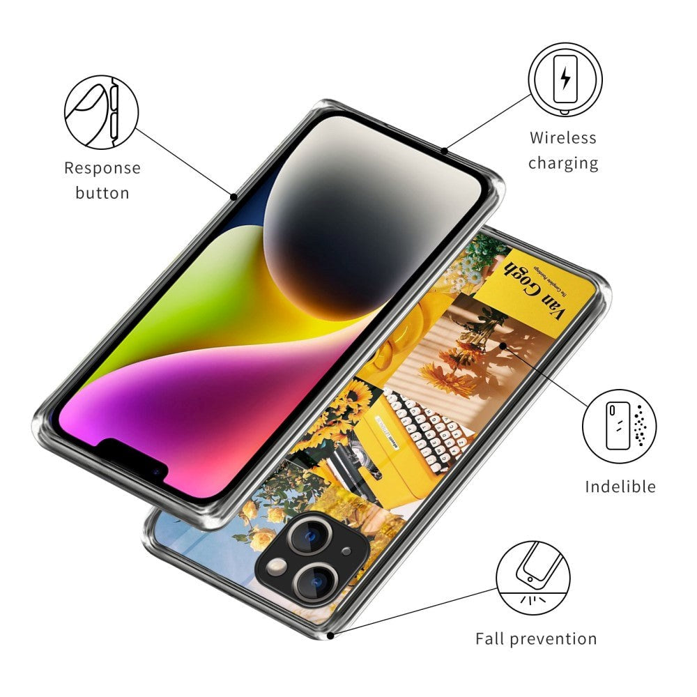 iPhone 14 Fleksibelt Plast Bagside Cover - Forårsfarver