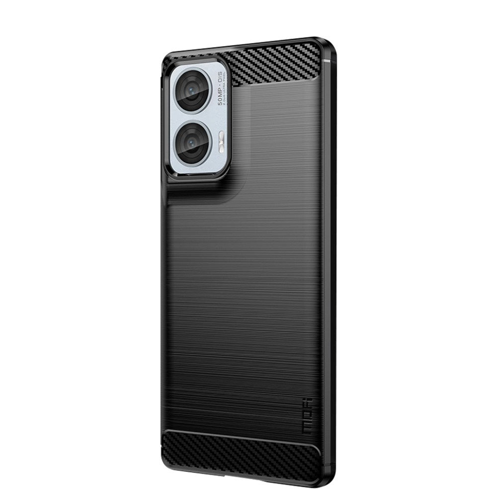 Motorola Moto G85 (5G) / S50 Neo (5G) Brushed Carbon Bagside Cover - Sort