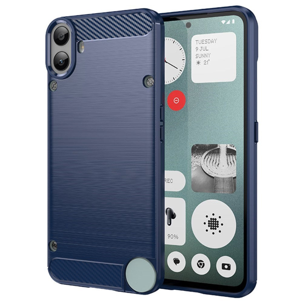 Nothing CMF Phone 1 - EIDERWOOD Brushed Carbon Fiber Fleksibelt Plastik Cover - Blå
