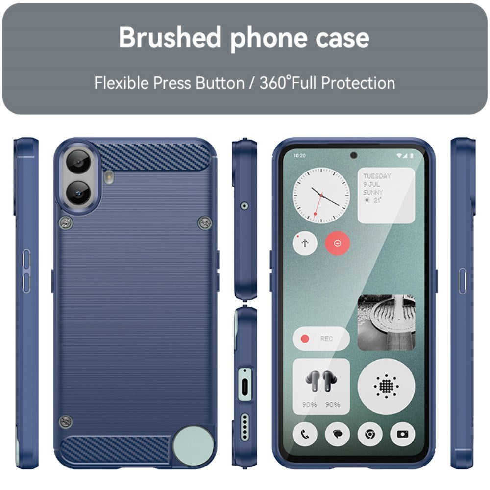 Nothing CMF Phone 1 - EIDERWOOD Brushed Carbon Fiber Fleksibelt Plastik Cover - Blå
