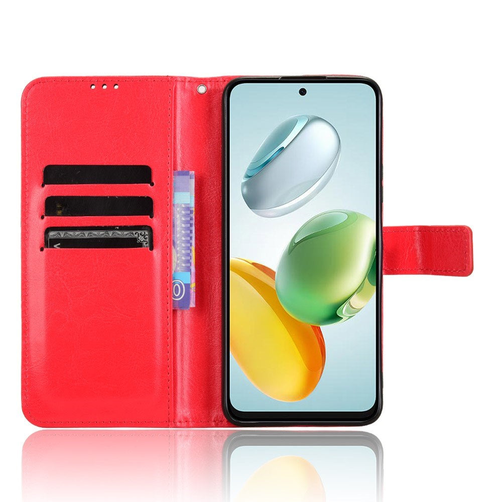 Honor 200 Smart - EIDERWOOD Kunstlæder Flip Cover m. Strop - Rød