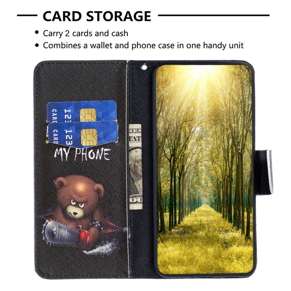 EIDERWOOD Samsung Galaxy A16 Læder Flip Cover m. Pung & Print - Bjørn