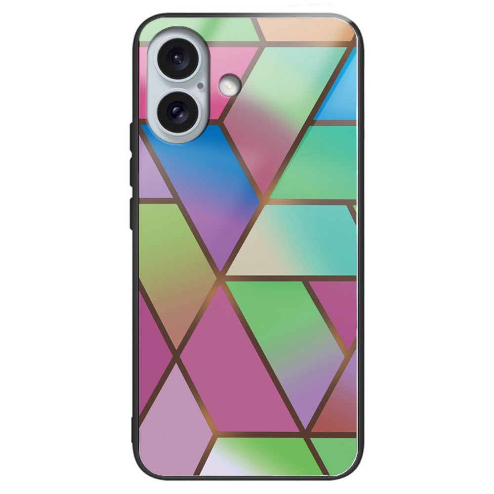 EIDERWOOD iPhone 16 Plastik Bagside Cover m. Glasbagside - Farverig Geometri
