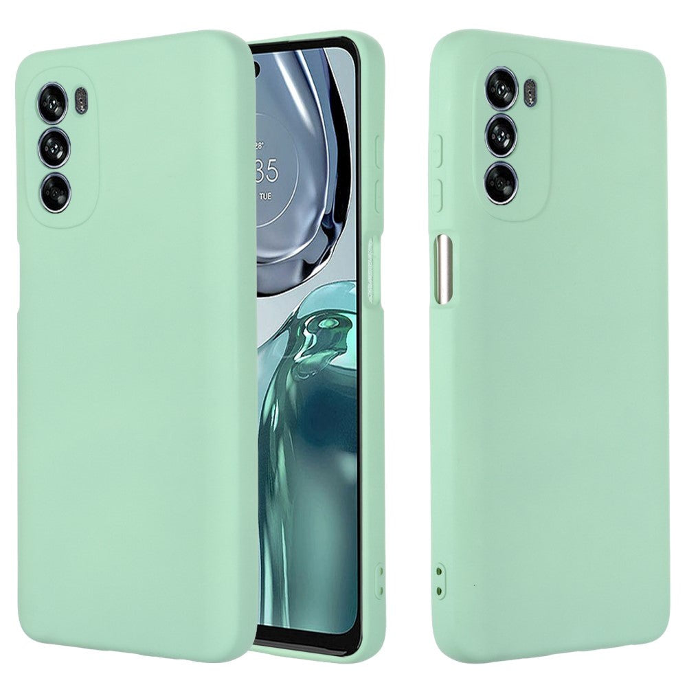 Motorola Moto G62 Liquid Silikone Bagside Cover m. Strop - Grøn
