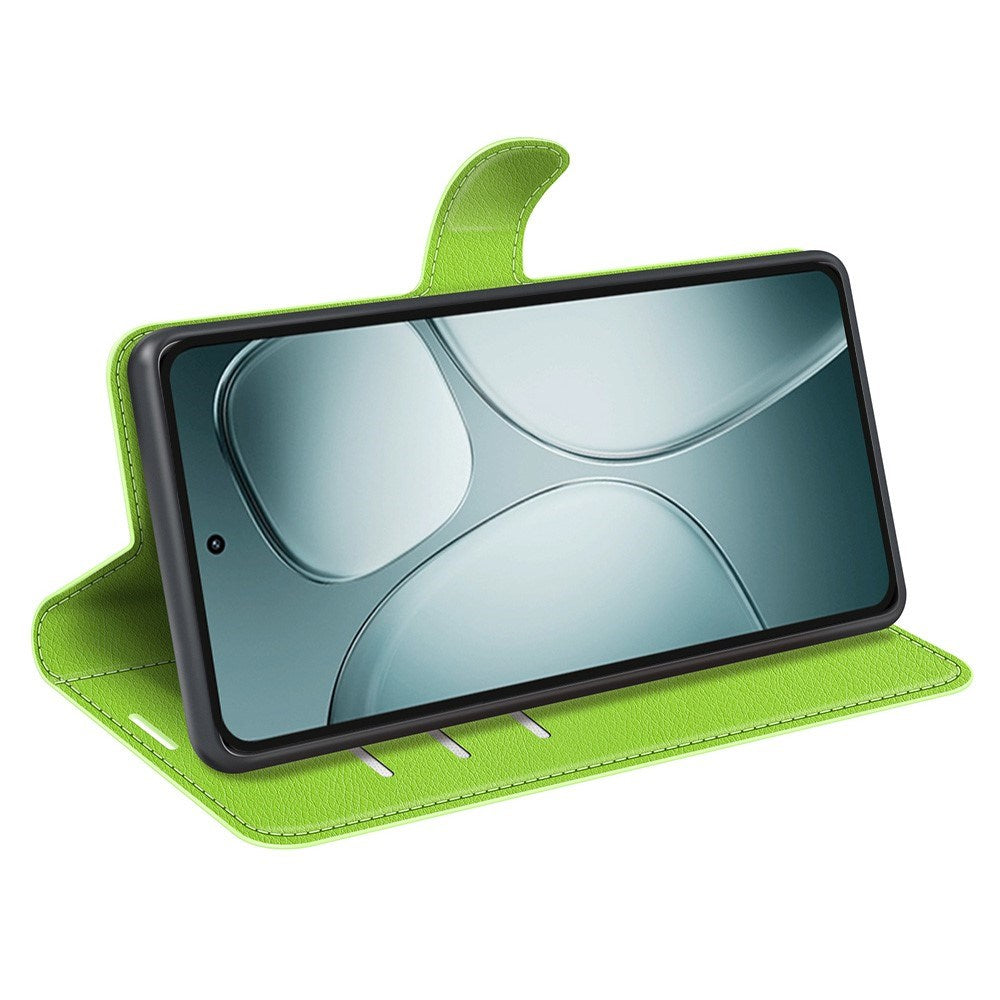 EIDERWOOD Xiaomi 14T Litchi Læder Flip Cover m. Pung - Grøn