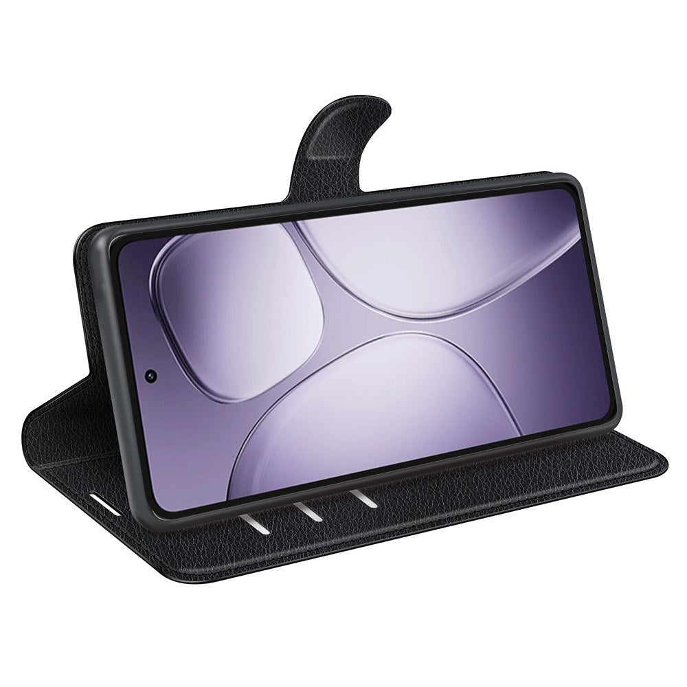 EIDERWOOD Xiaomi 14T Pro Litchi Læder Flip Cover m. Pung - Sort