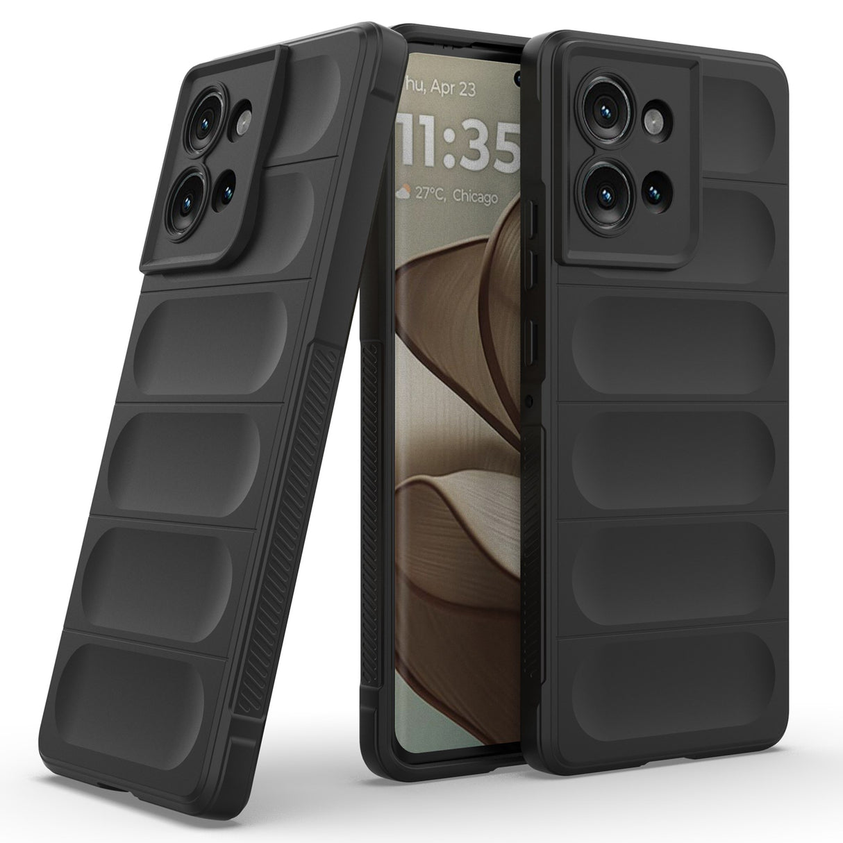 Robust Cover til Motorola Edge 50 5G - Skridsikkert Anti-Stød Beskyttelsescover - Sort