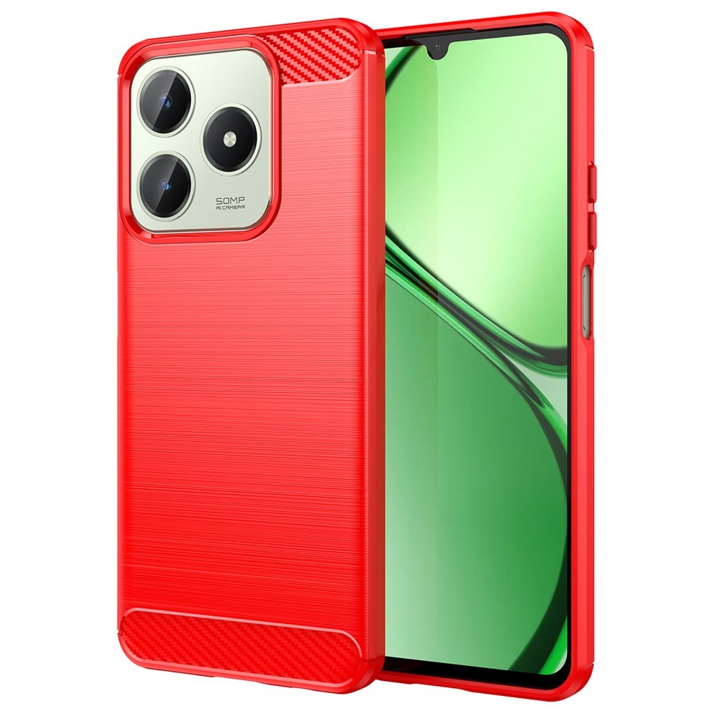 EIDERWOOD Realme Note 60x (4G) / C63 (4G) / C61 (4G) Carbon Fiber Mobil Cover - Rød