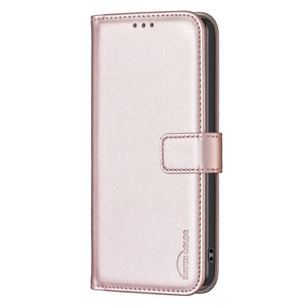 Realme Note 60 / 60x (4G) / C63 (4G) / C61 (4G) Kunstlæder Flip Cover m. Ståfunktion & Kortholder - Rose Gold