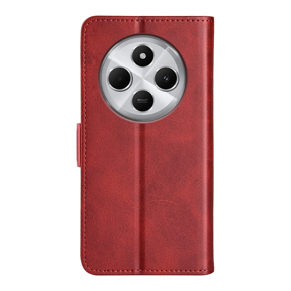 EIDERWOOD Xiaomi Redmi 14C / Poco C75 - Kunstlæder Flip Cover m. Kortholder & Stander - Rød