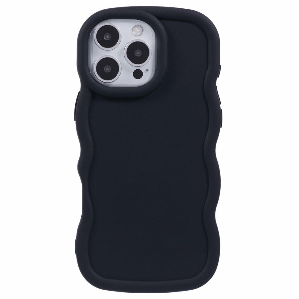 EIDERWOOD iPhone 16 Pro Fleksibelt Plastik Wavy Mobil Cover - Sort