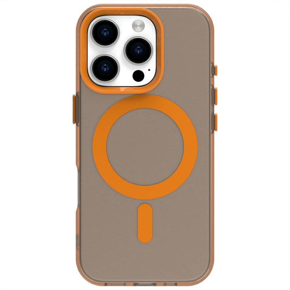 EIDERWOOD iPhone 16 Pro Hybrid Plast Mobil Cover - MagSafe Kompatibel - Gennemsigtig / Orange