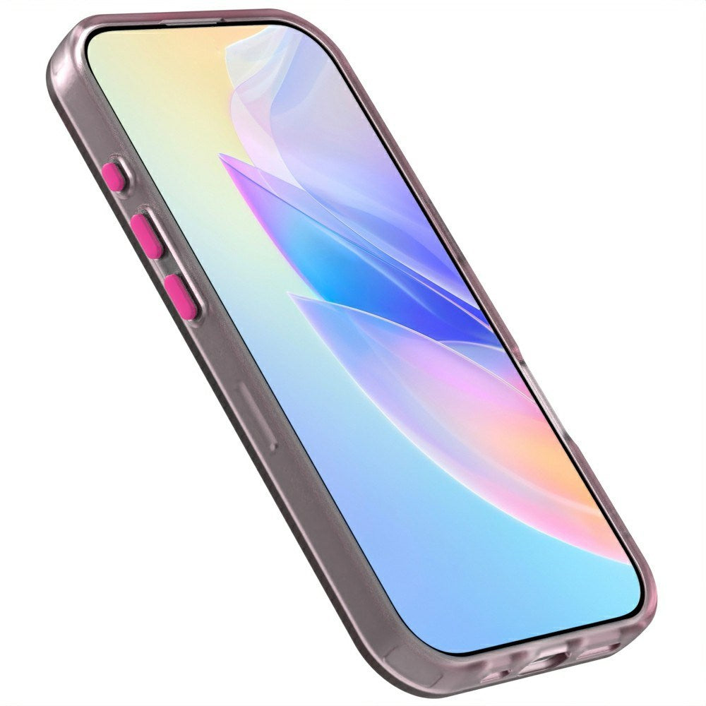 EIDERWOOD iPhone 16 Pro Hybrid Plast Mobil Cover - MagSafe Kompatibel - Gennemsigtig / Lyserød