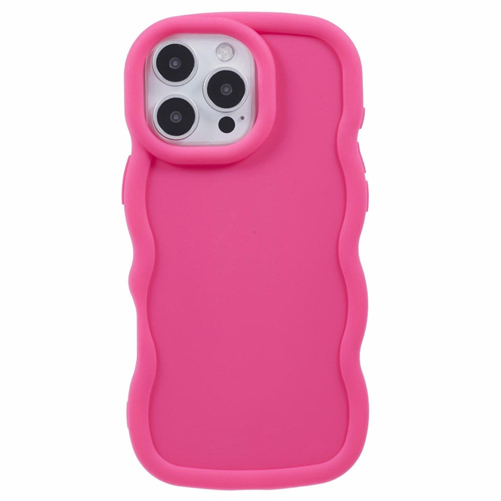 EIDERWOOD iPhone 16 Pro Max Fleksibelt Plastik Wavy Mobil Cover - Pink