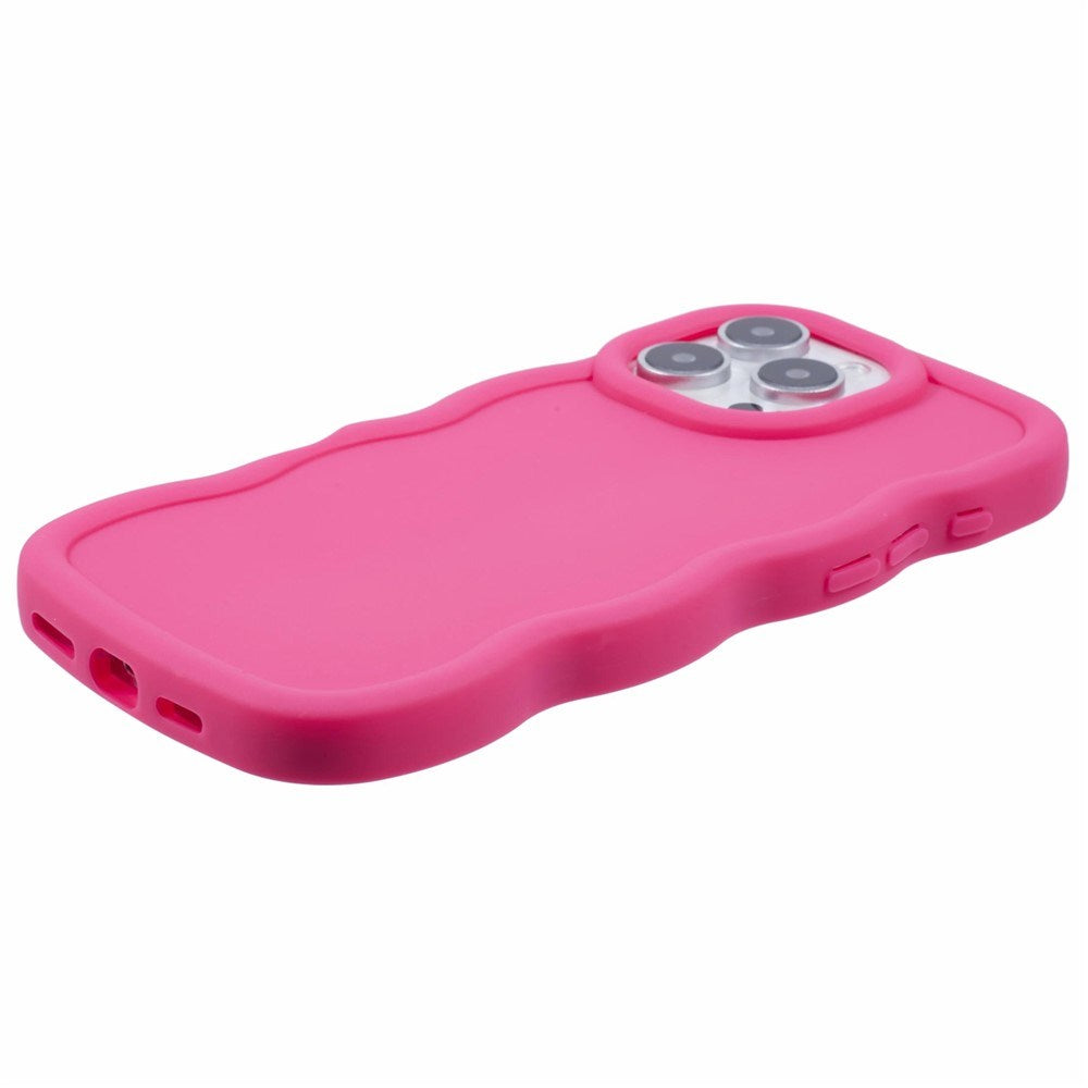 EIDERWOOD iPhone 16 Pro Max Fleksibelt Plastik Wavy Mobil Cover - Pink