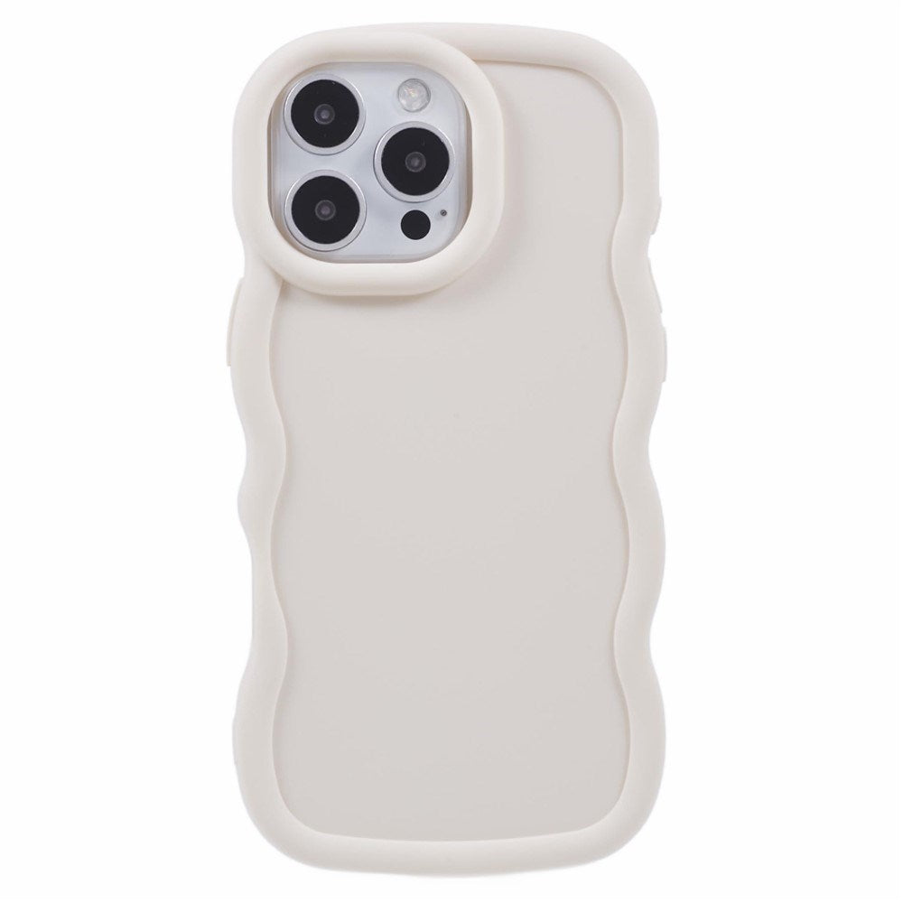 EIDERWOOD iPhone 16 Pro Max Fleksibelt Plastik Wavy Mobil Cover - Hvid