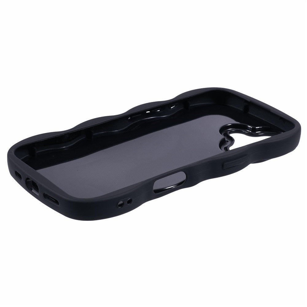 EIDERWOOD iPhone 16 Plus Fleksibelt Plastik Wavy Mobil Cover - Sort
