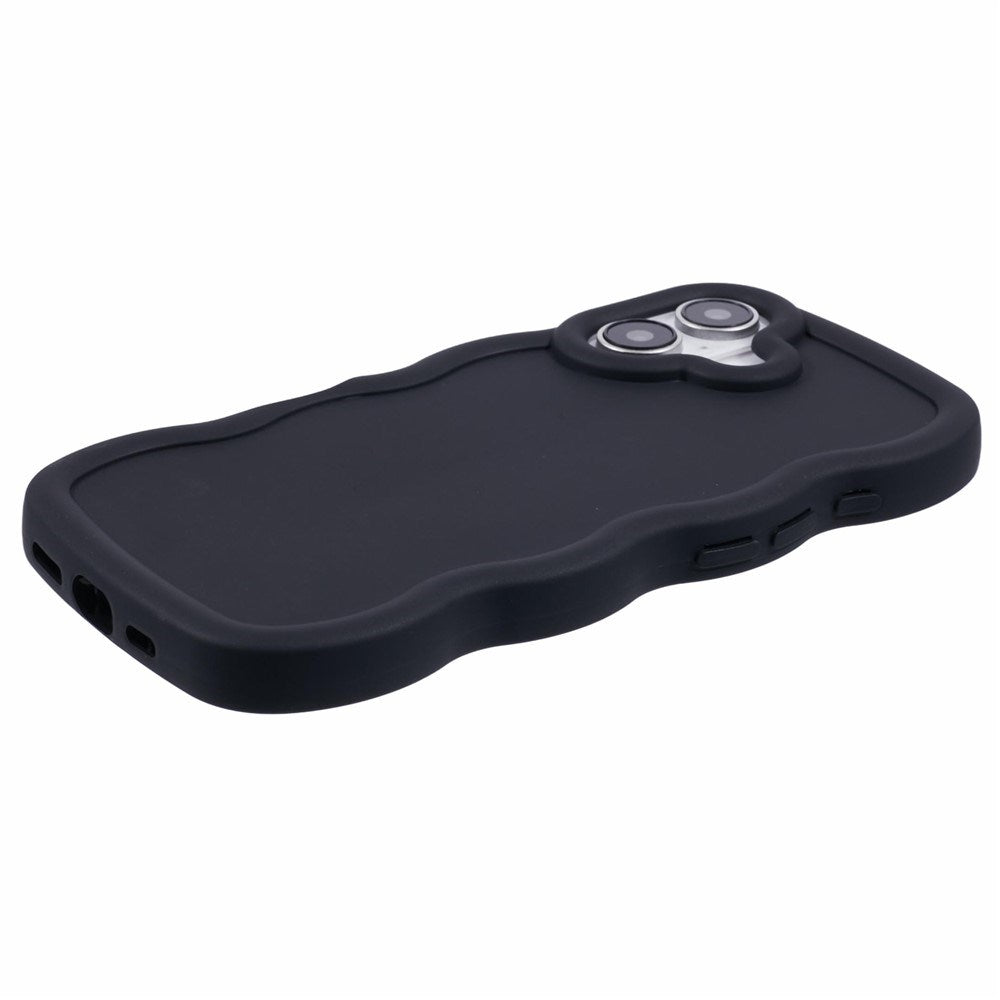 EIDERWOOD iPhone 16 Plus Fleksibelt Plastik Wavy Mobil Cover - Sort